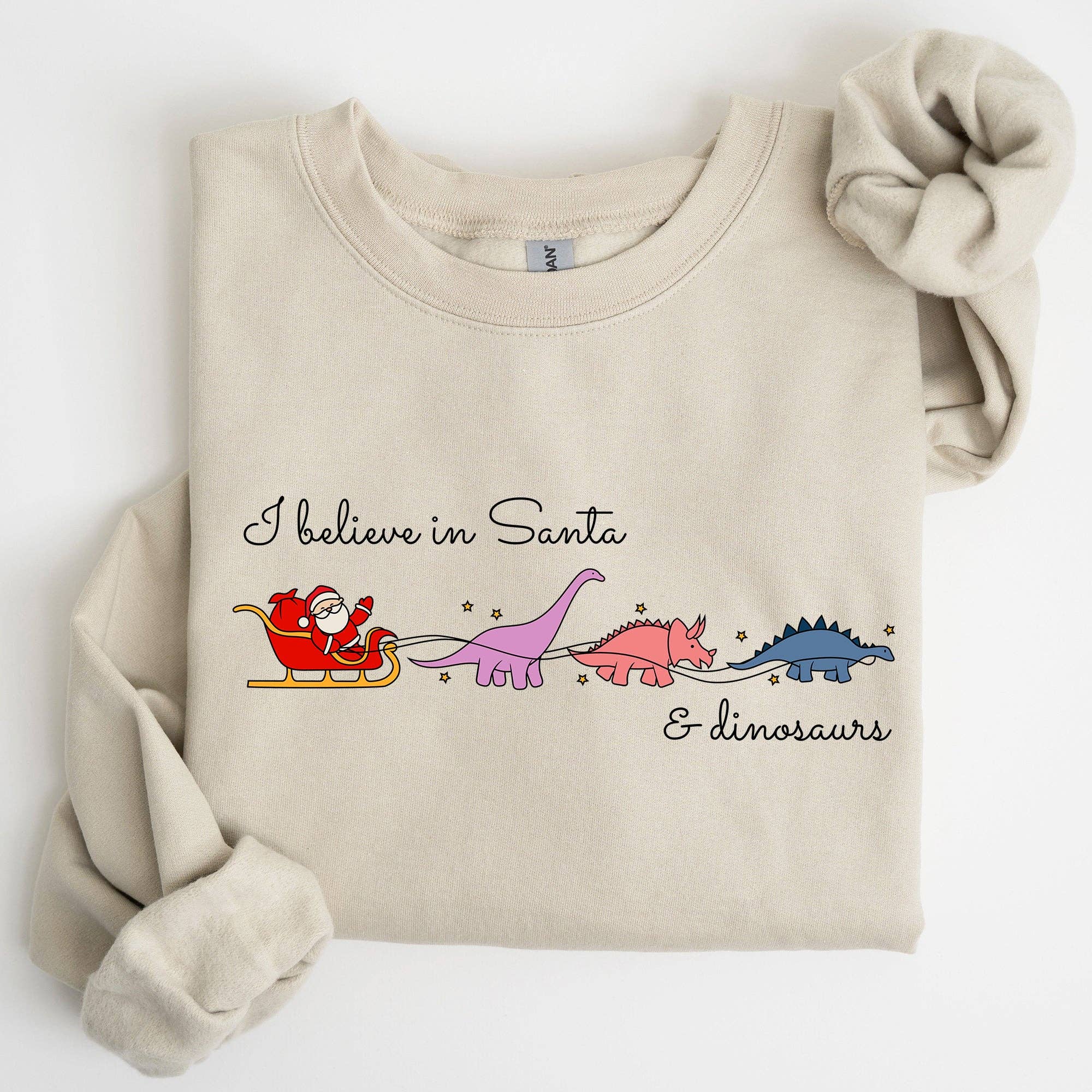 I Believe in Santa and Dinosaurs, Christmas Sweatshirt