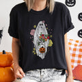 Ghost with Flowers Retro Halloween T-Shirt