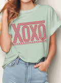 Xoxo Checkered Heart Graphic Tshirts