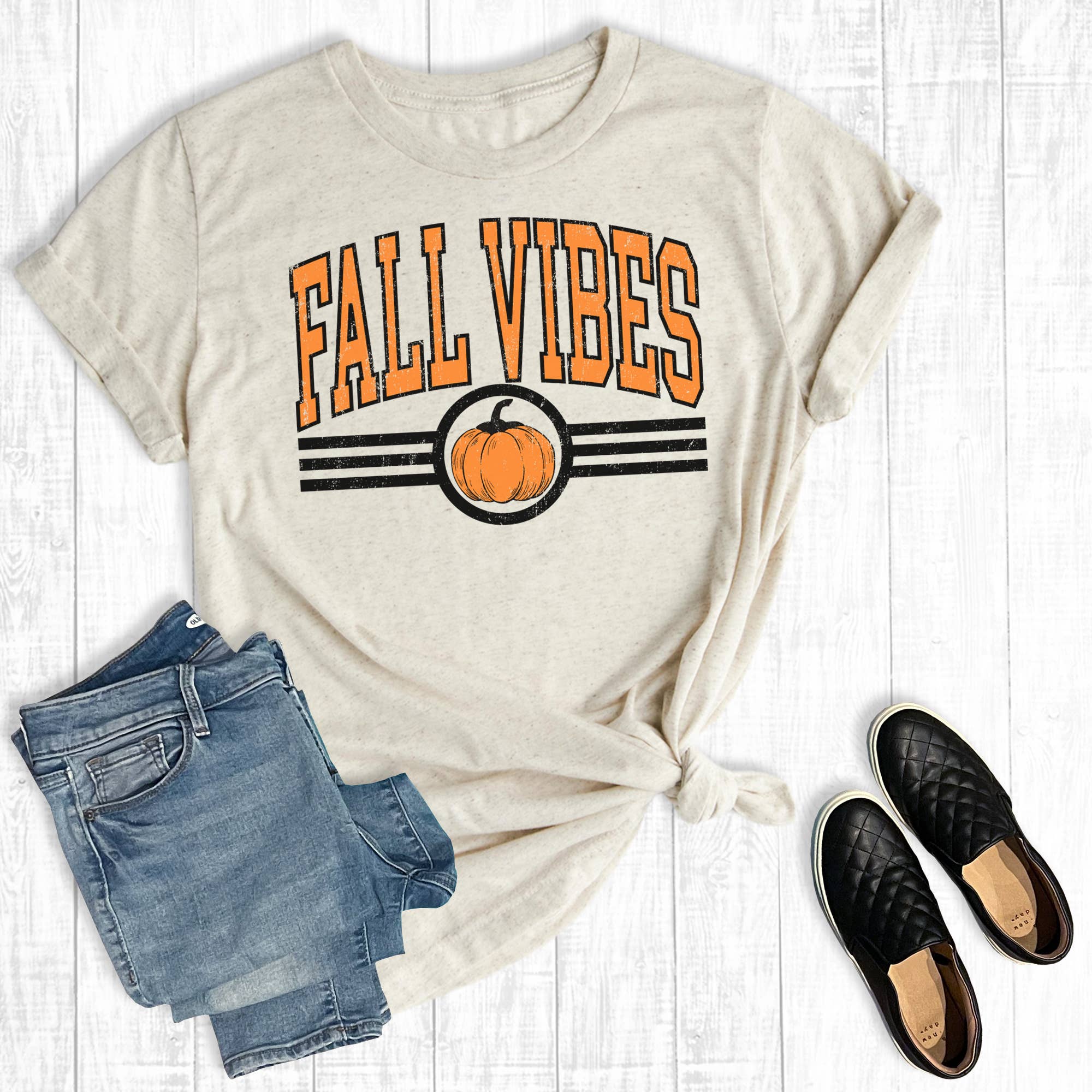 Retro Collegiate Fall Vibes Graphic Tee