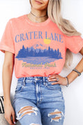 Women Oregon Graphic Print Mineral Wash Loose Top