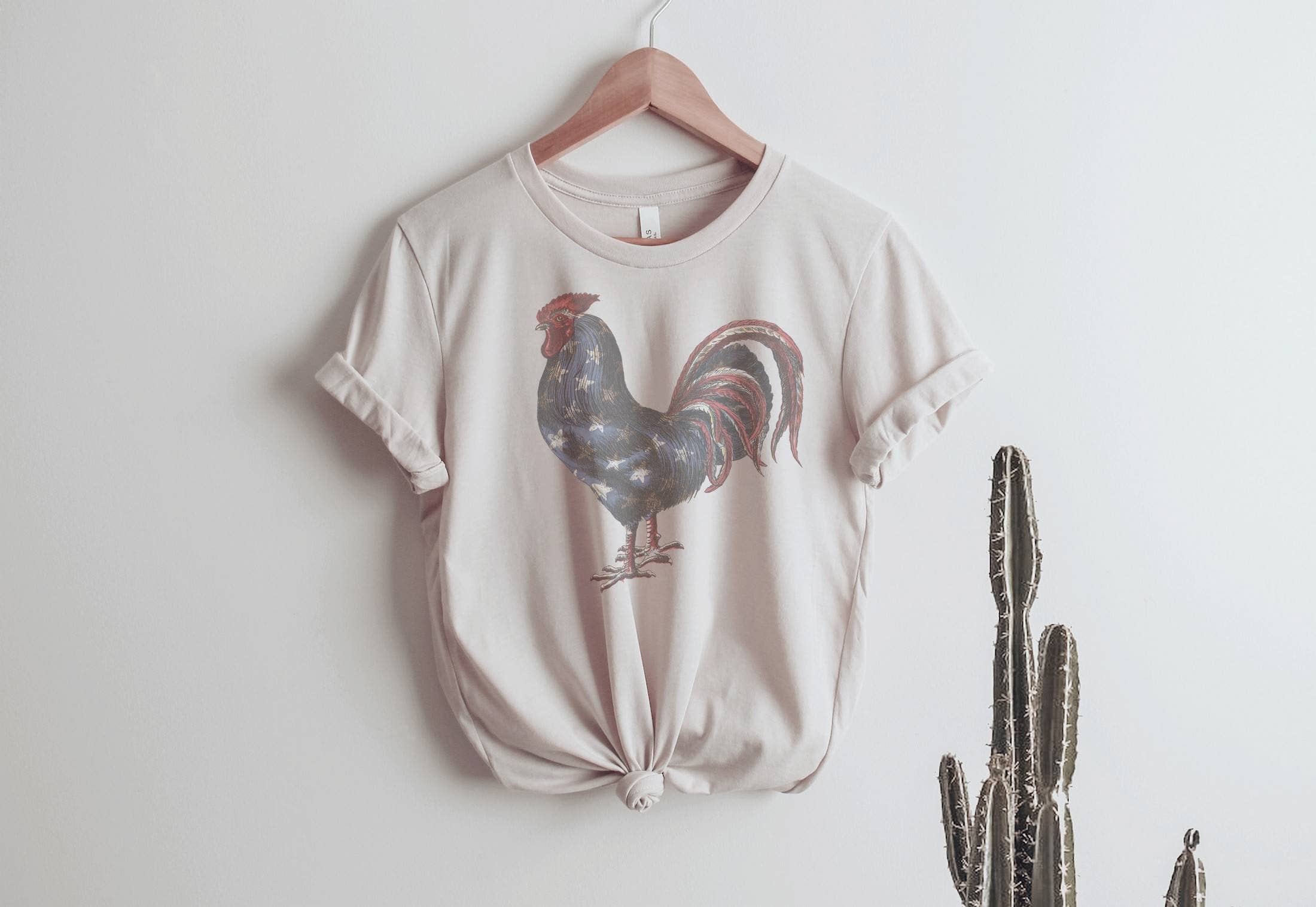 American Flag Rooster Tee | Chicken Shirt