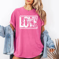 Love, Checkered, Hearts, Valentine's Day, Retro, T-Shirt