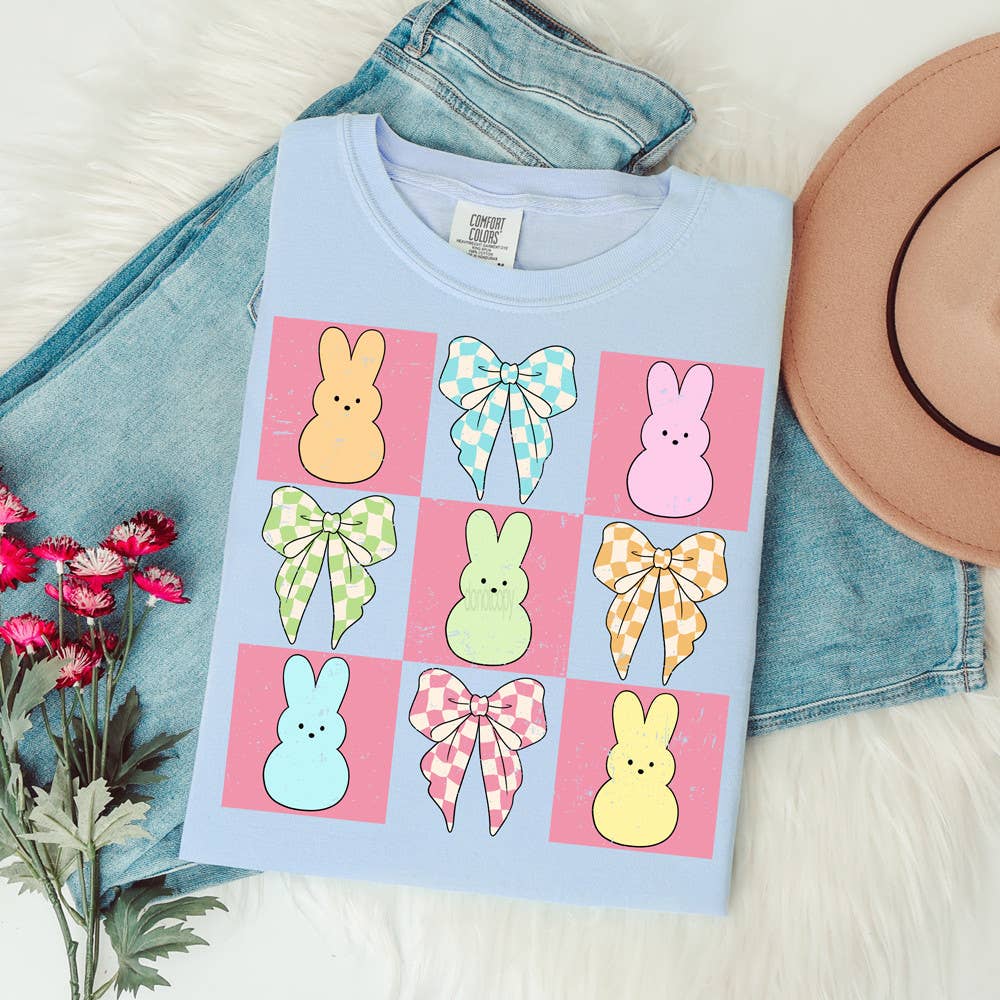 Checker Bow Peeps Tee