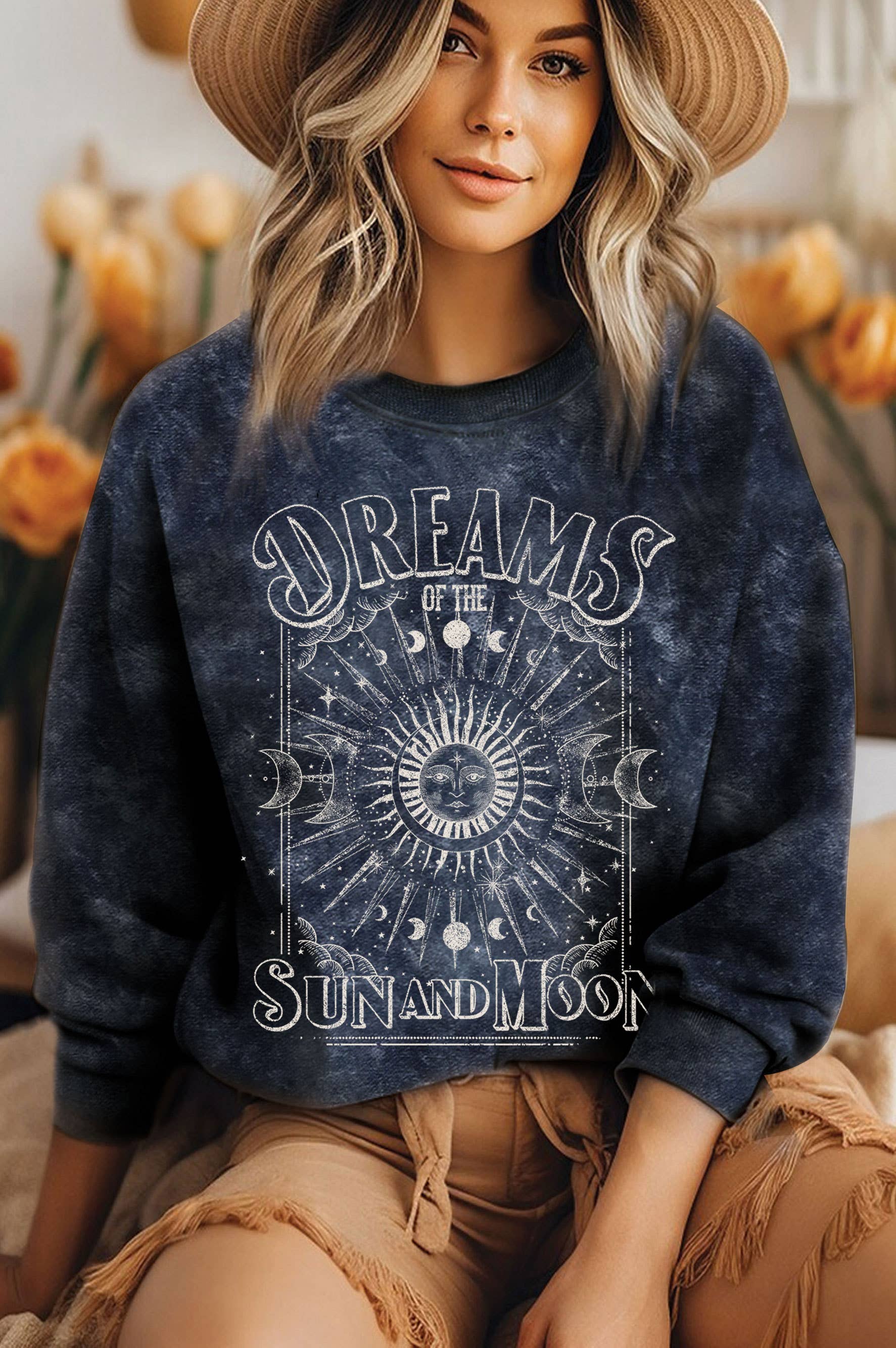 Dream of the Sun Mineral Graphic Brushed Sweatshirts