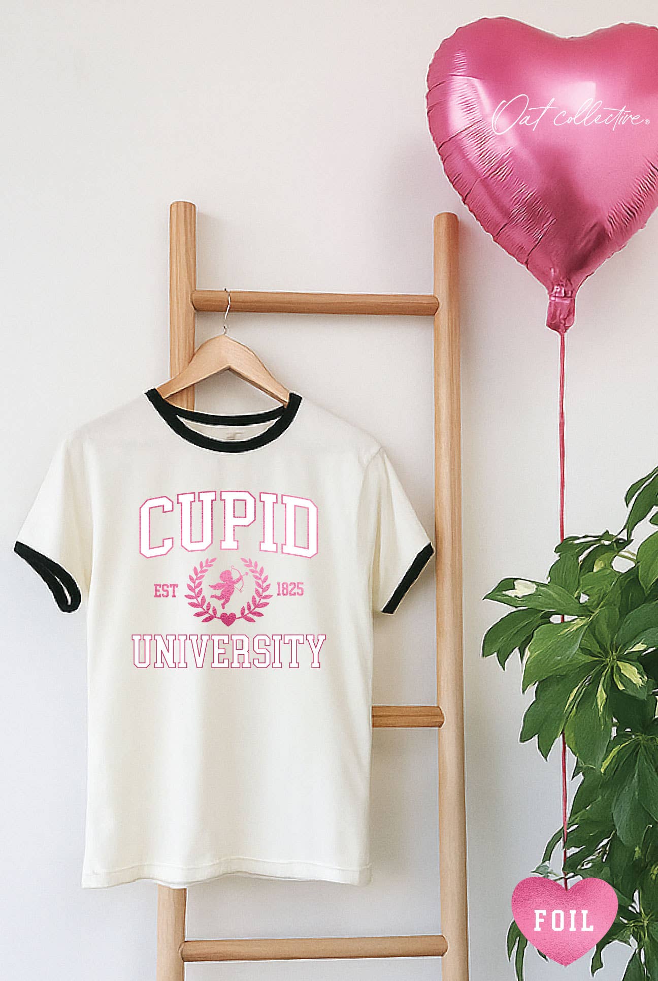 Cupid University Est 1825 Foil Ringer Graphic T-Shirt