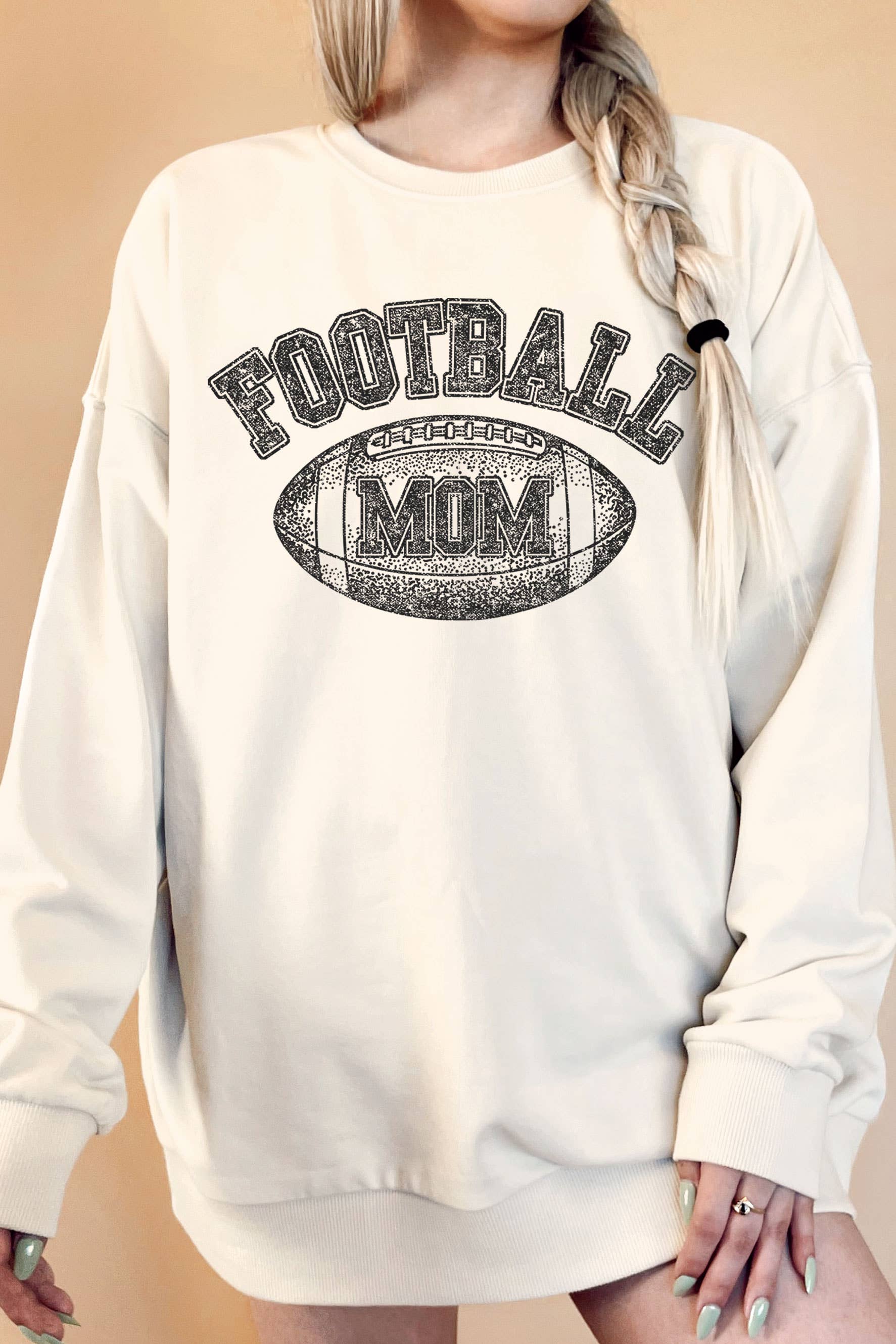 Football Mom Oversize Terry Sweatshirts