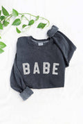 Babe Mineral Washed Graphic Sweatshirt