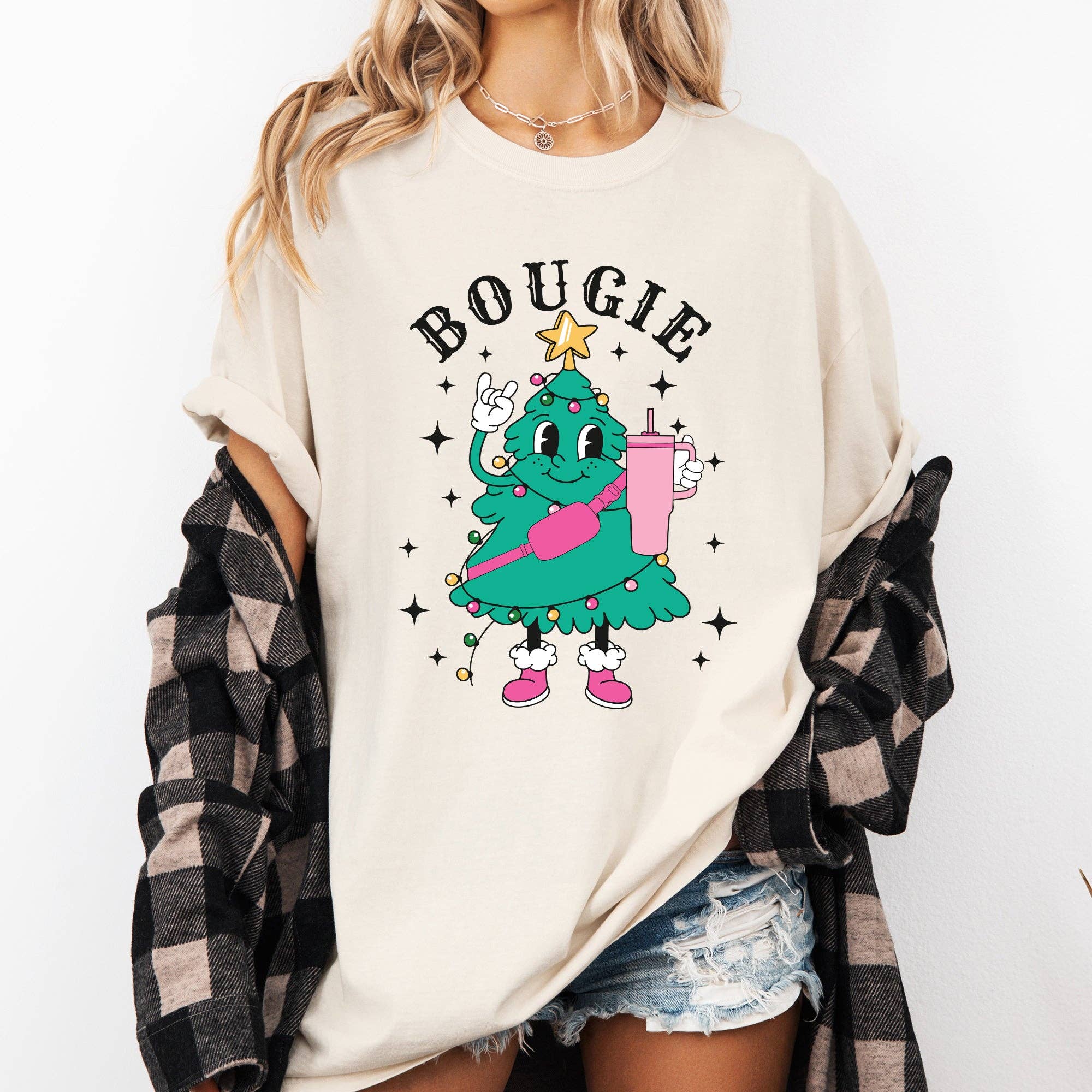 Bougie Christmas Tree, Santa, Winter, Snow, Xmas Tshirt