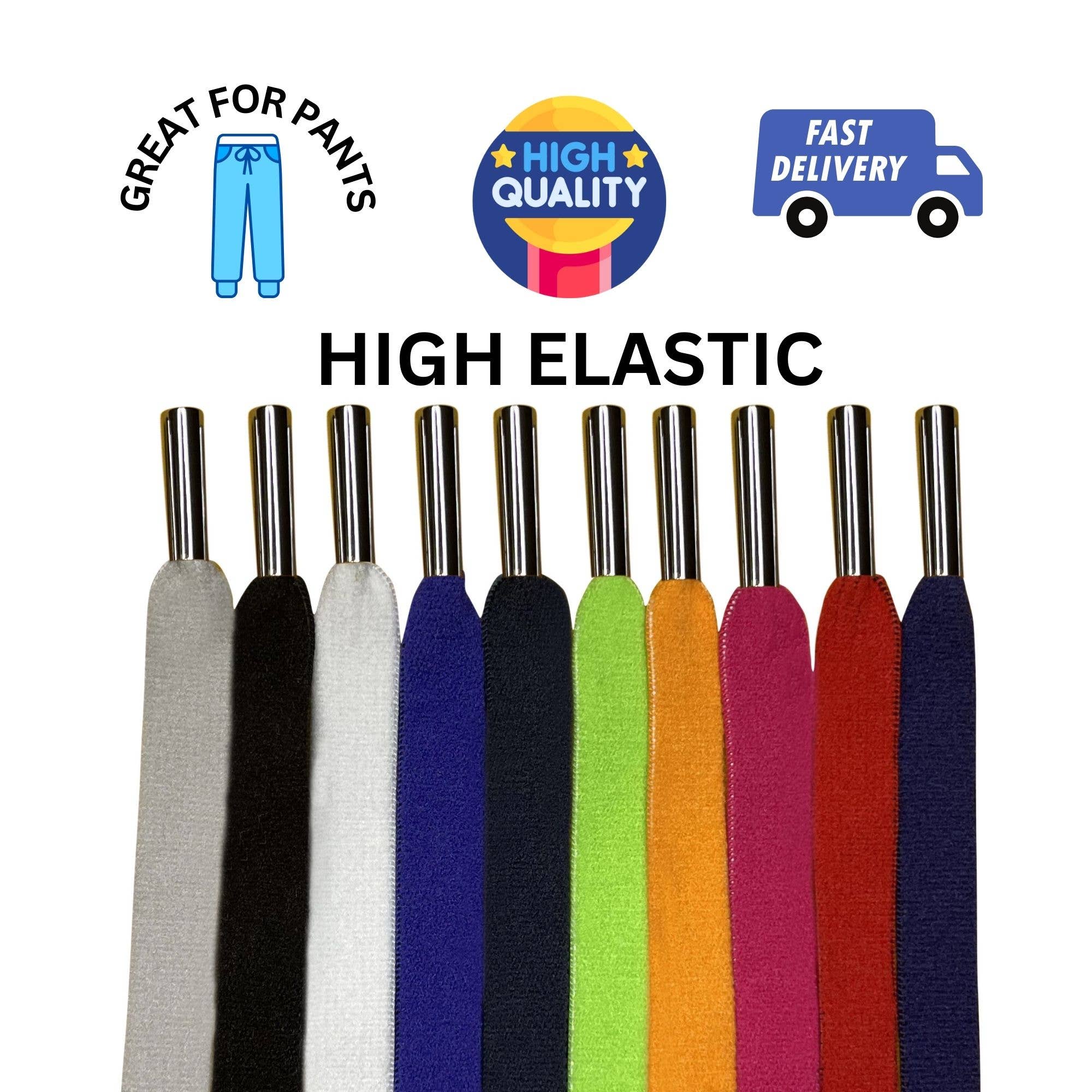 Flat & Stretch Drawstring Cord Replacement 55" Thick 3/8"