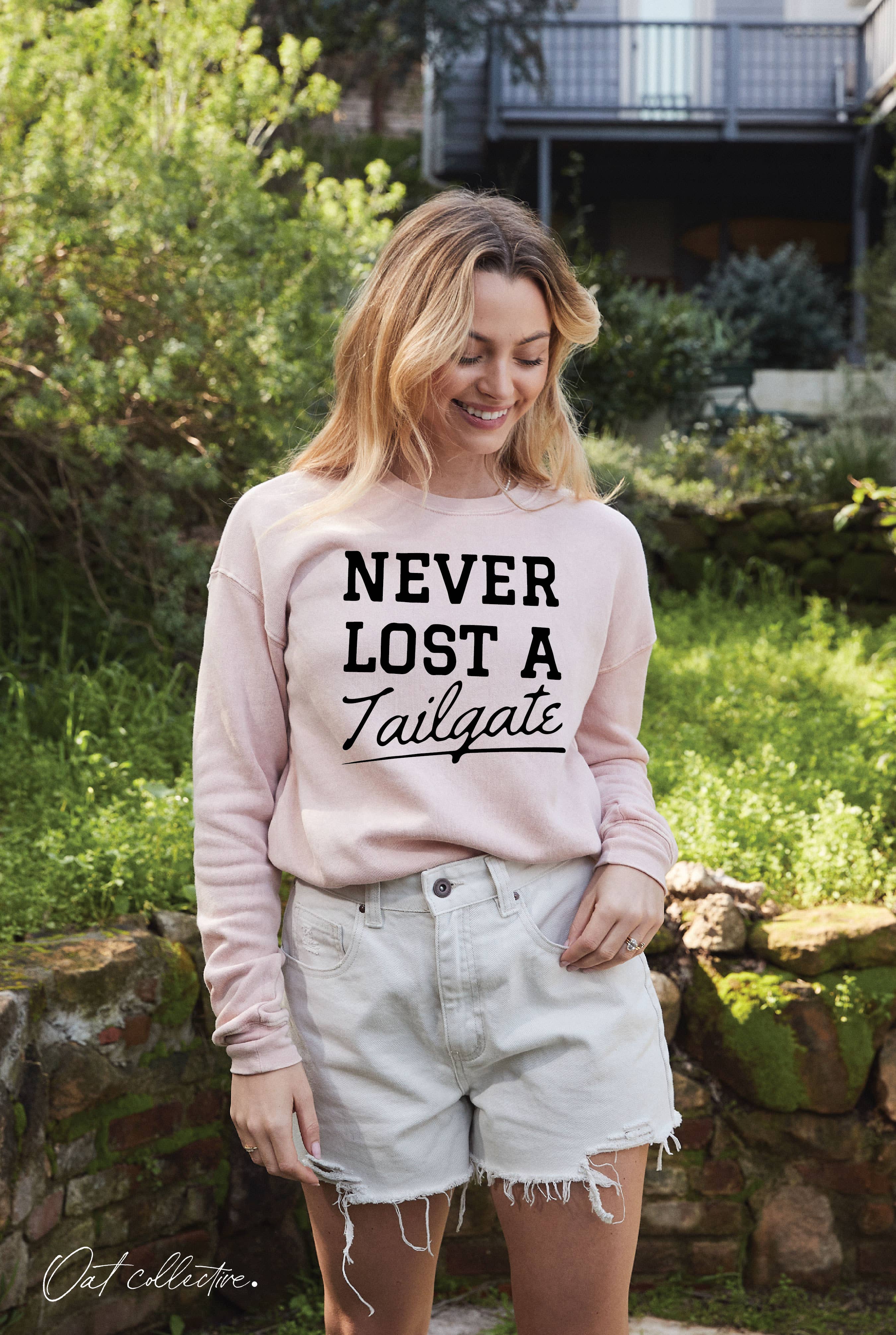 Never Lost A Tailgate  Mineral Graphic Sweatshirt