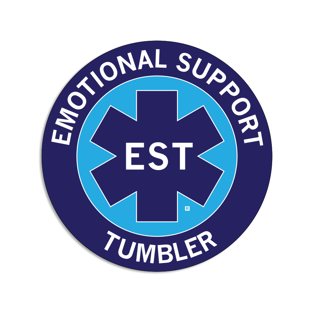 Emotional Support Tumbler Circle Sticker