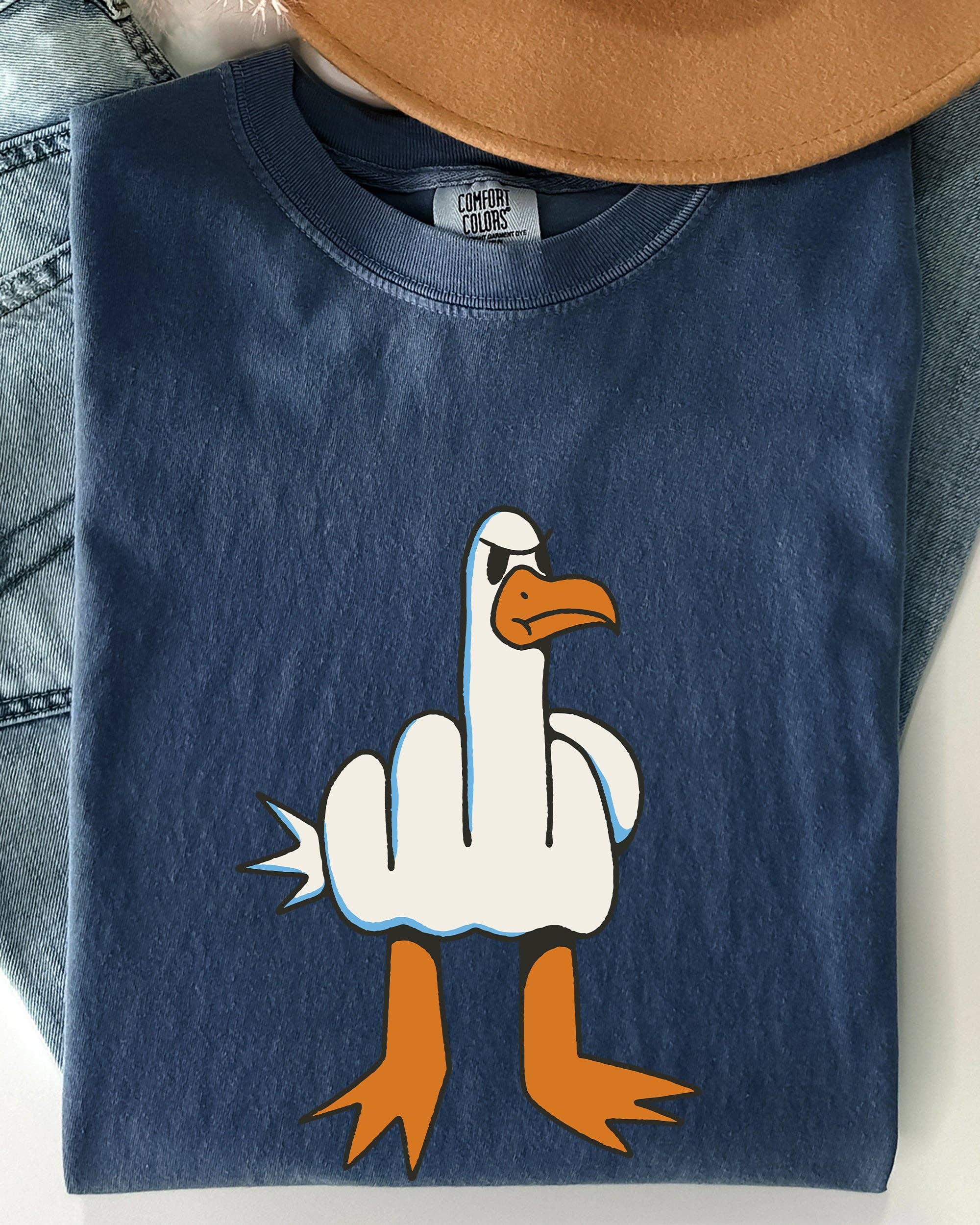 Rude Seagull, Middle Finger, Vulgar, Crude, Meme Shirt