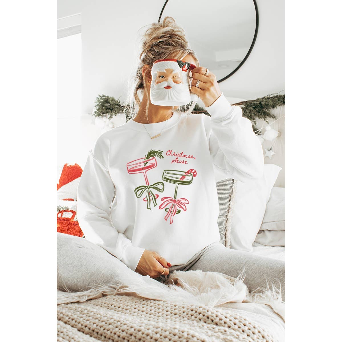 Christmas Please Vintage  Graphic Sweatshirts
