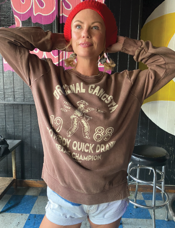 Original Gangsta Acid Wash Crew Neck Sweatshirt   (Copy)