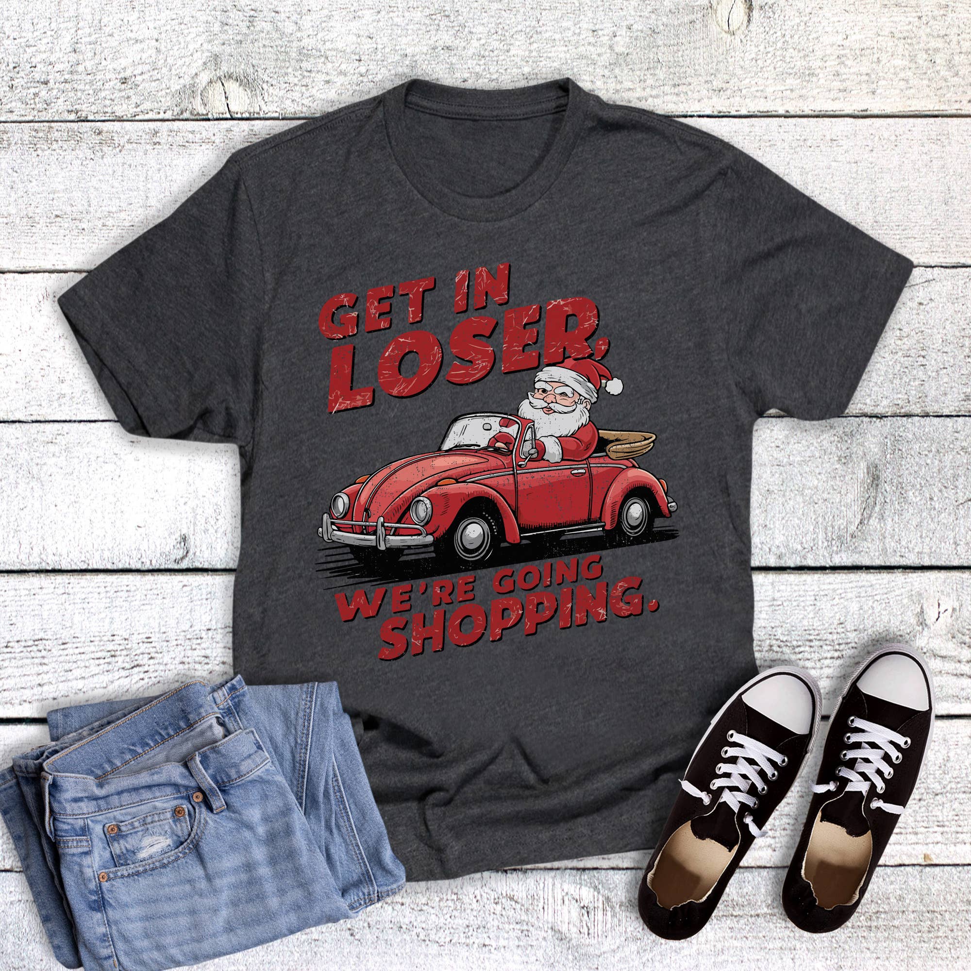 Christmas Get in Loser Shopping Graphic Tee