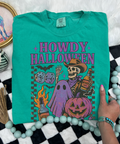Checkered Howdy Halloween  - Comfort Color Island Green