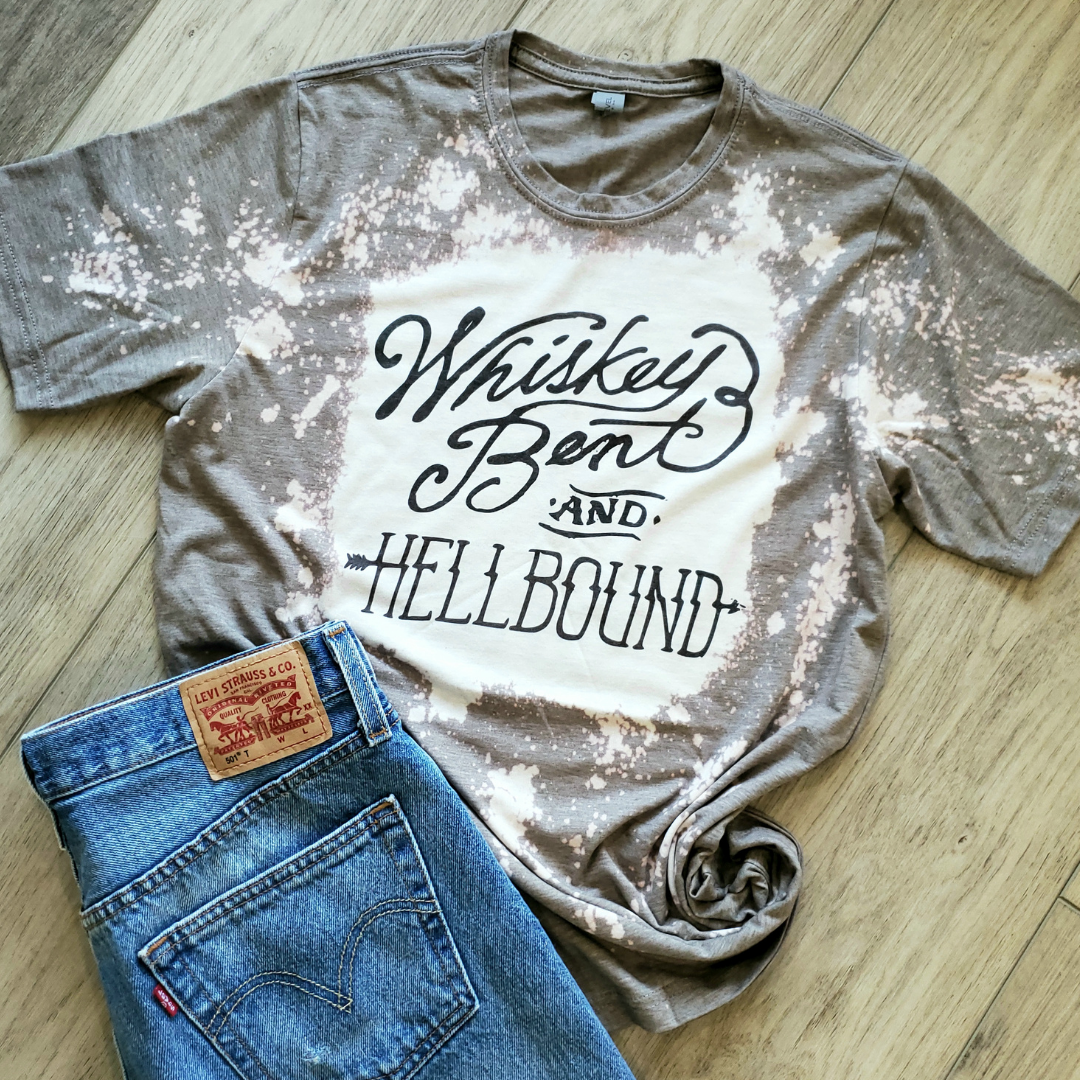 Whiskey Bent and Hell Bound Retro Western Graphic Tee