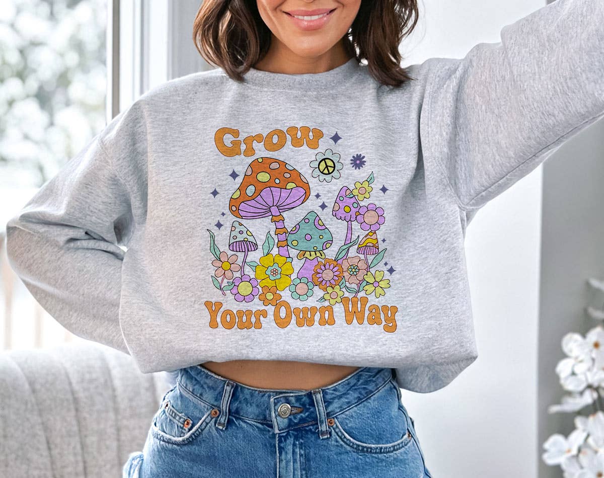 Grow Your Own Way - Cottagecore Mushroom Sweatshirt