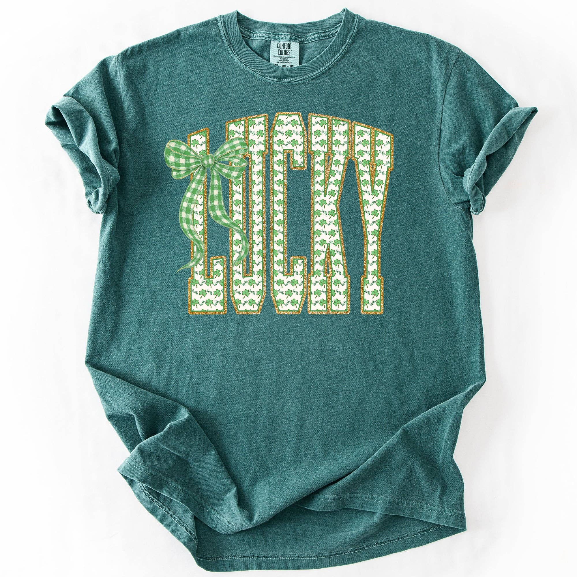Lucky, Shamrock Print, St Patrick's Day, Irish, T-Shirt