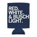 Red White and Busch Light Can Cooler