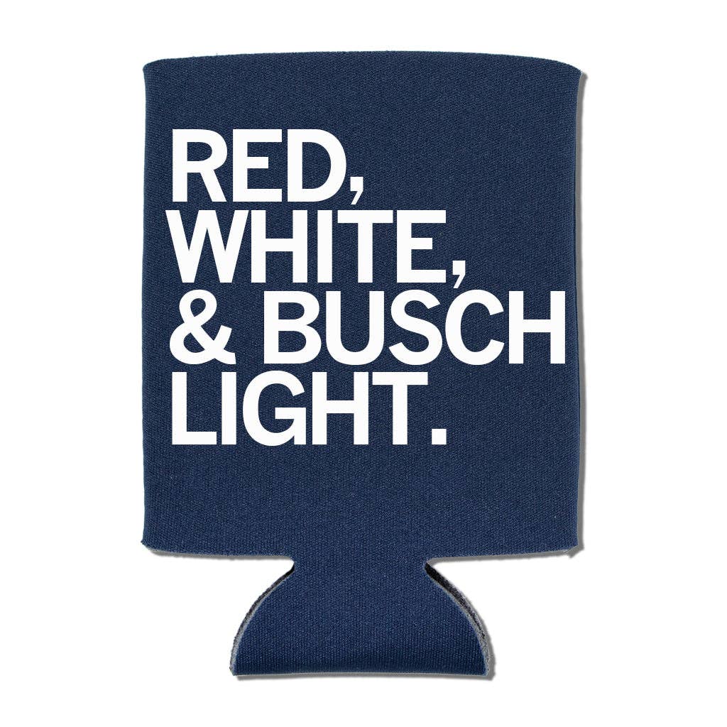 Red White and Busch Light Can Cooler