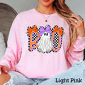 Halloween 2025 Checkered Boo  Long Sleeve Shirt | Gildan