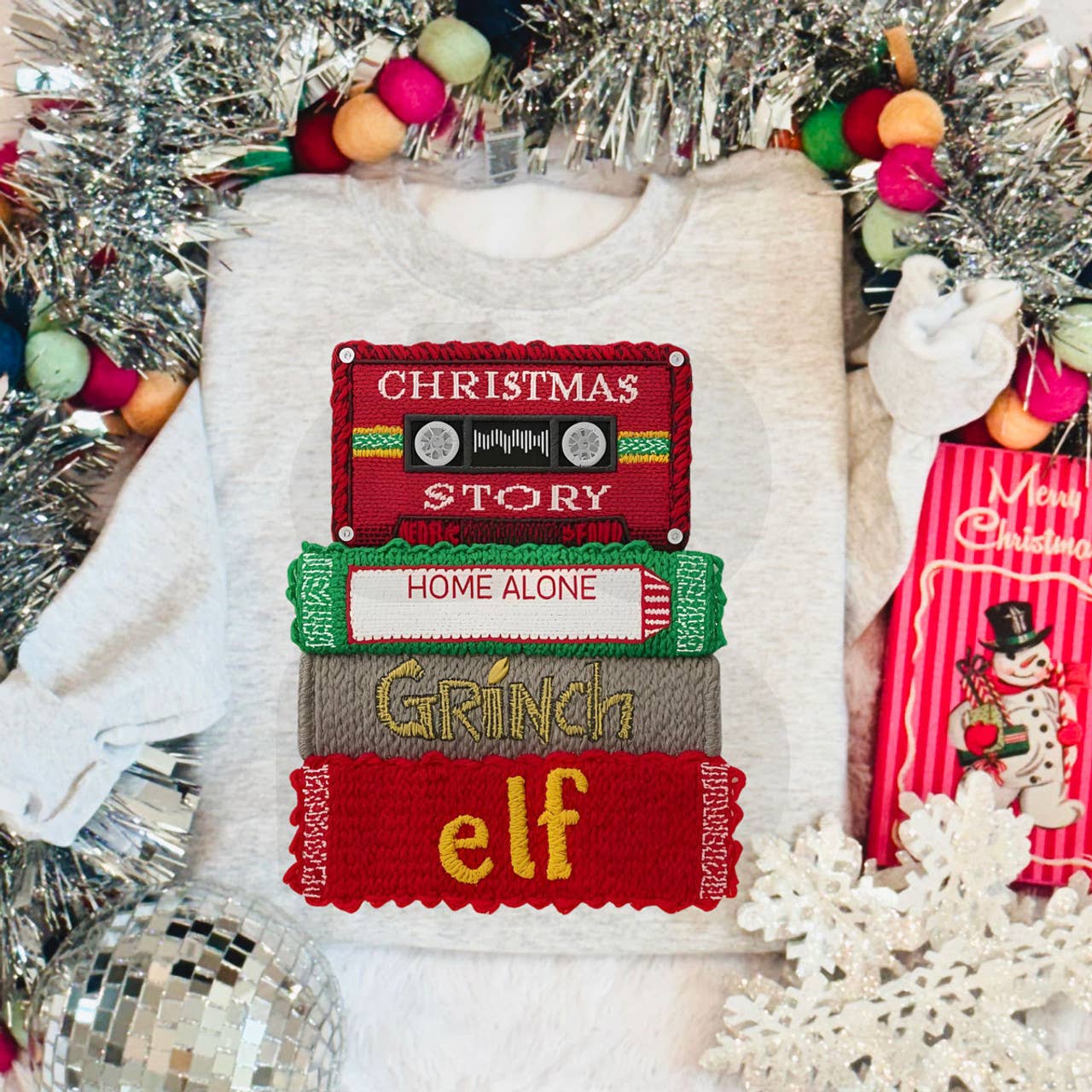 Faux Yarn Christmas Movies Sweatshirt