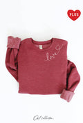 Love Heart Neckline Plus Graphic Sweatshirt