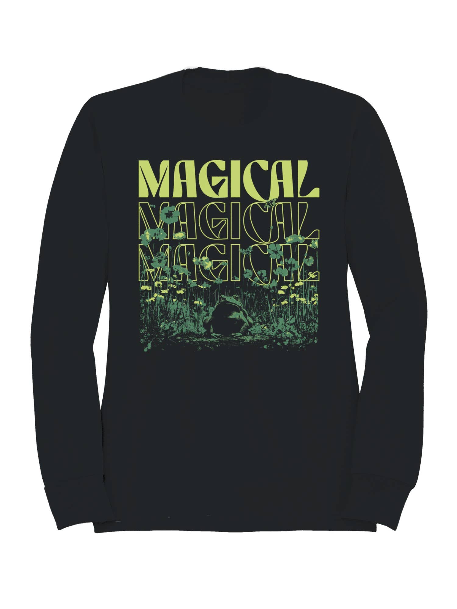 Enchanting Frog and Floral Design Men's Sweatshirt