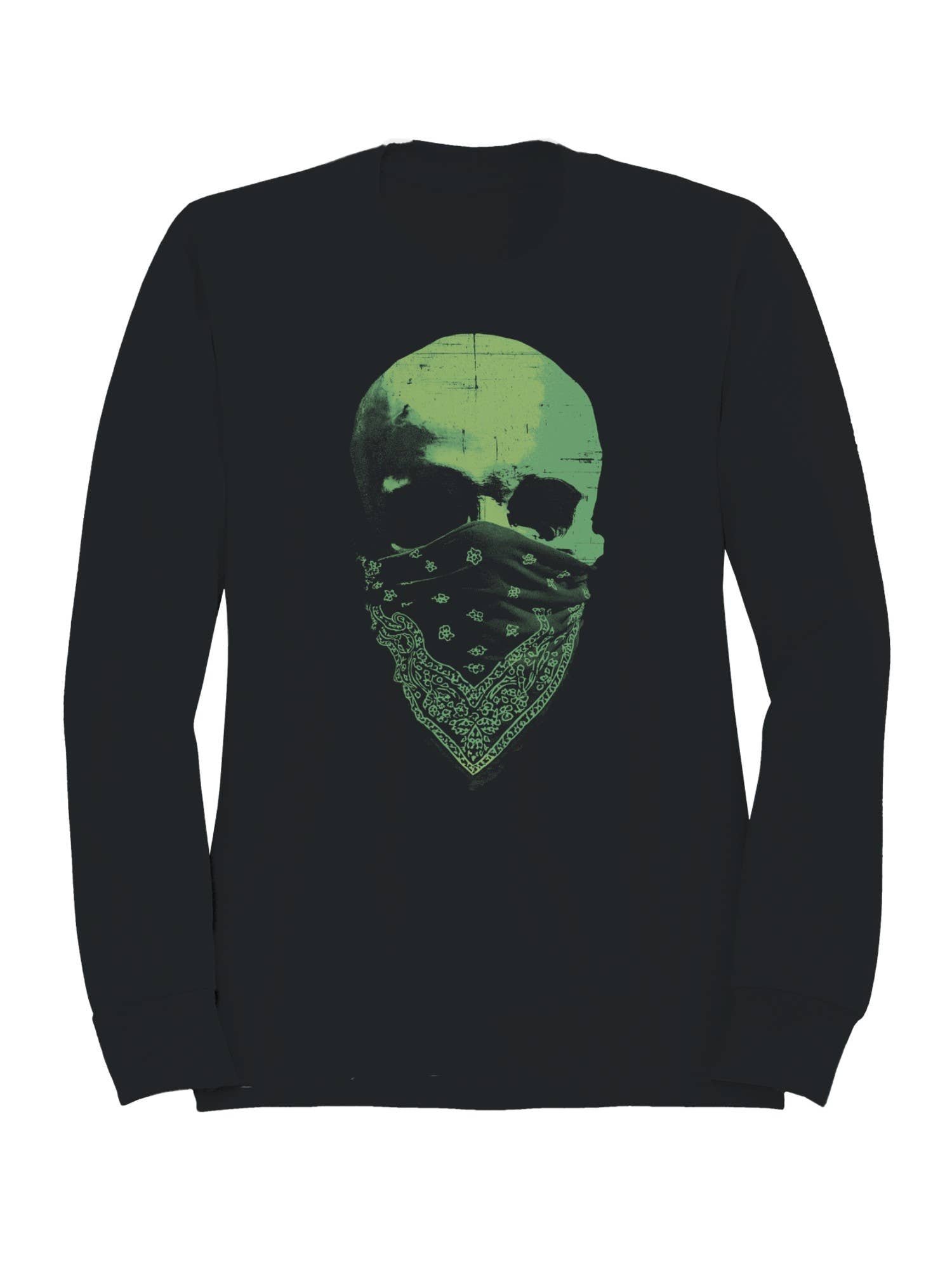 Bandana Skull in Green Men's Sweatshirt
