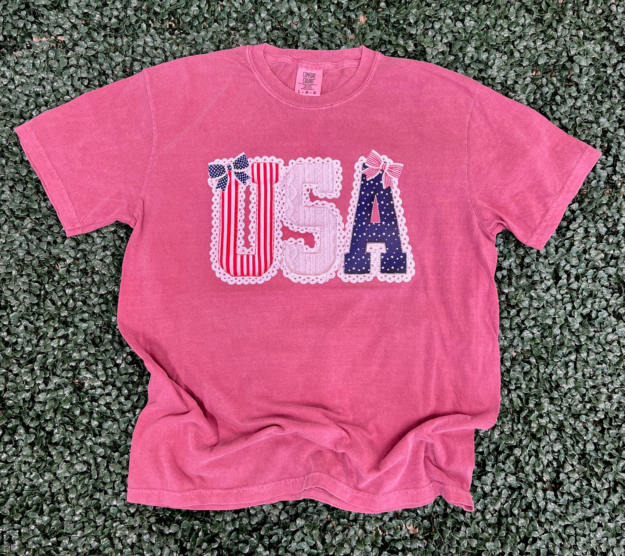 USA Lace On Comfort Colors Brick