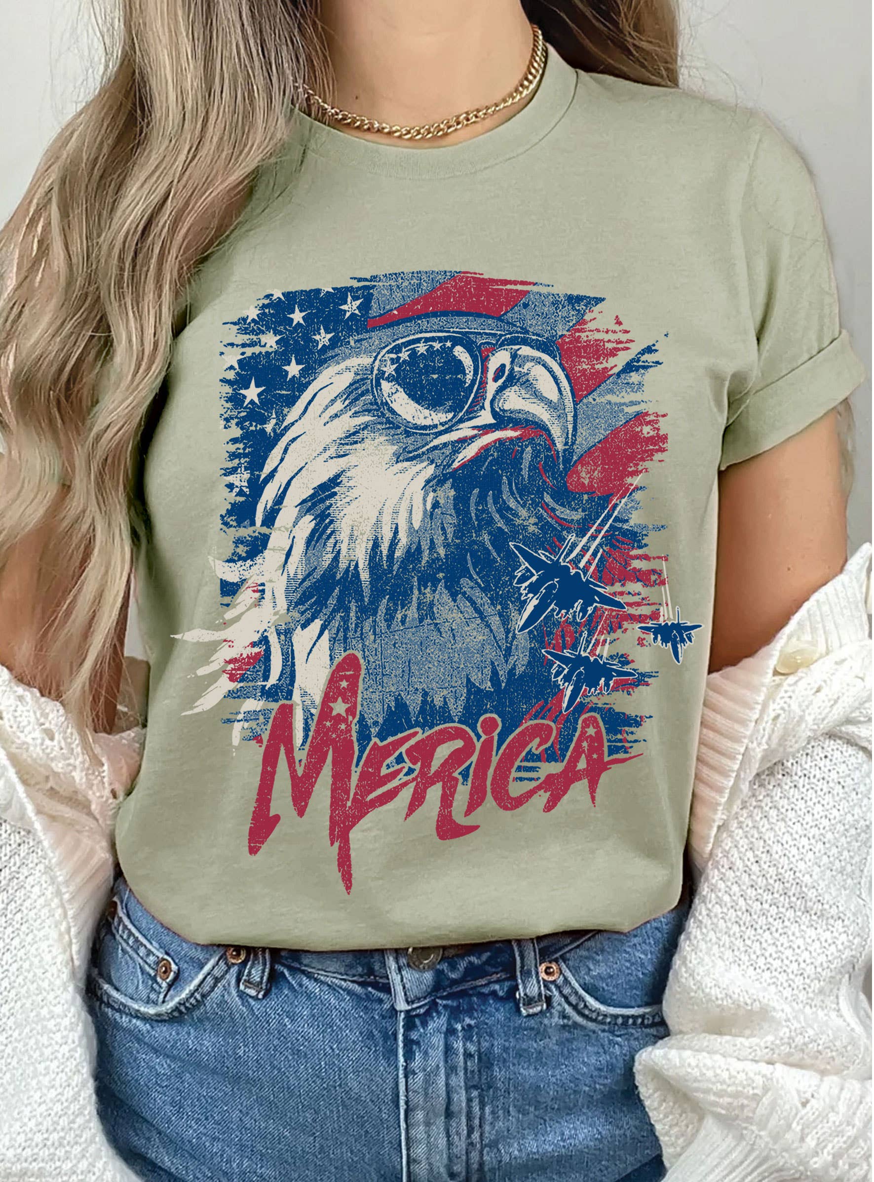 Merica Flag Eagle Graphic Tshirts