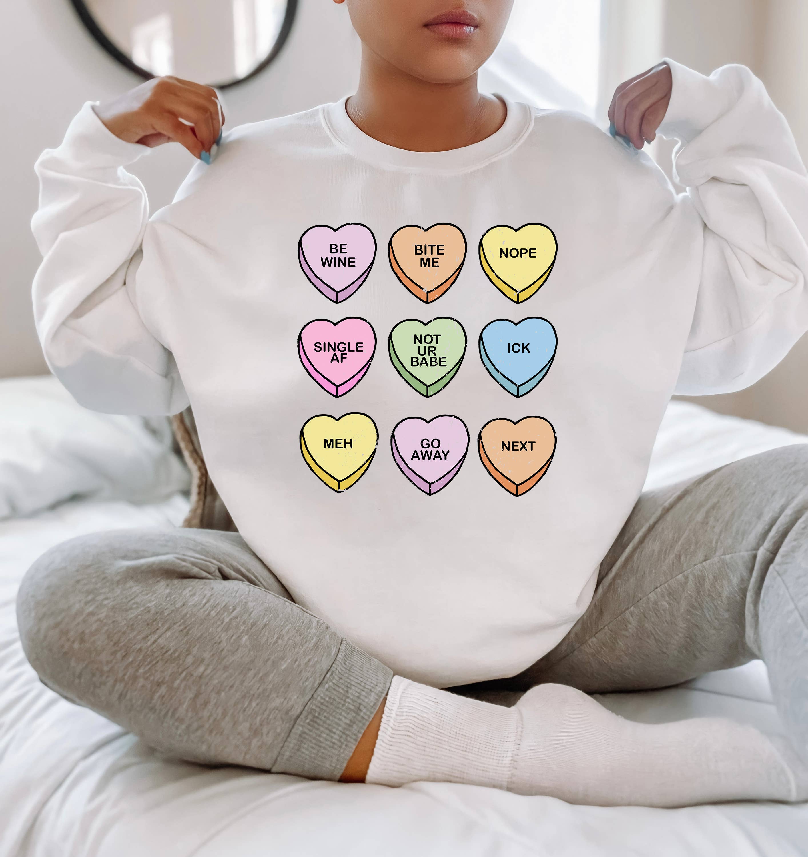 Xoxo, Valentine's Day Sweatshirt, Conversation Hearts, Love