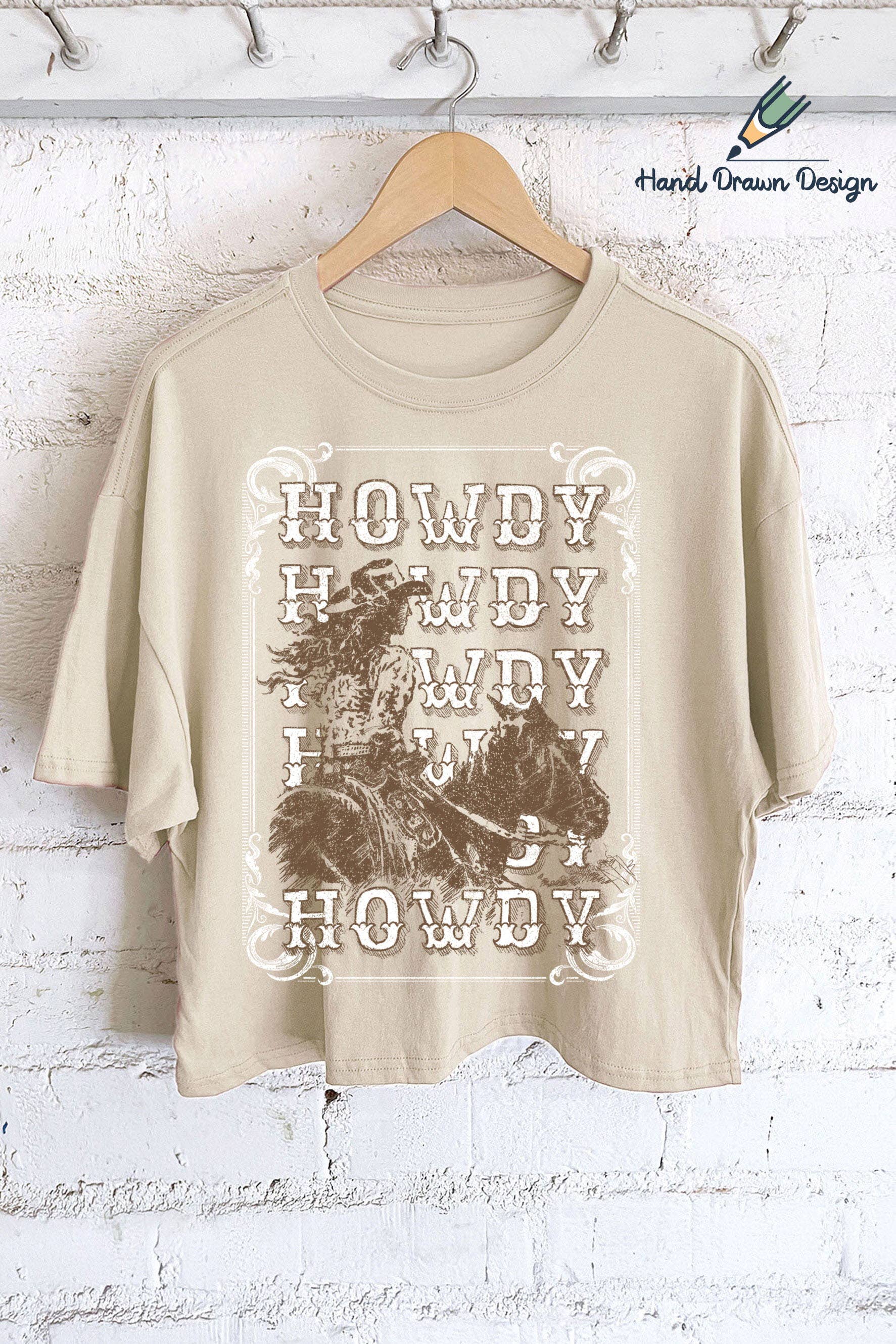 Howdy Cowgirl-Hand Drawn