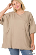 Tri Blend Oversized Raw Edge Boyfriend Tee