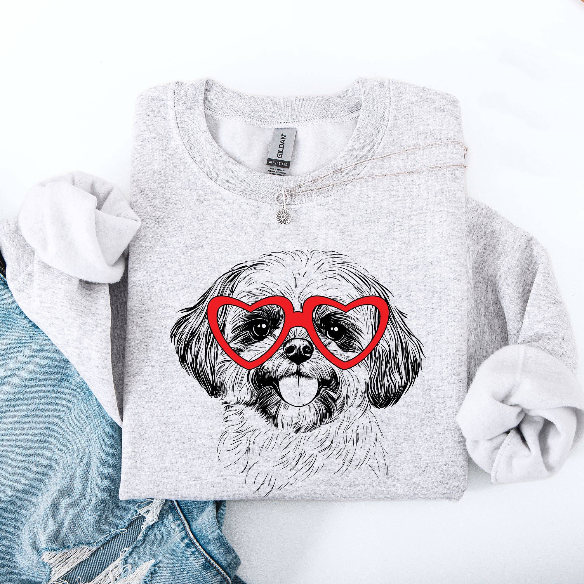 Shih Tzu, Pet, Dog Breed, Valentine's Sweatshirt