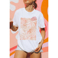 Hibiscus Embroidery Vintage Graphic Oversized Tee
