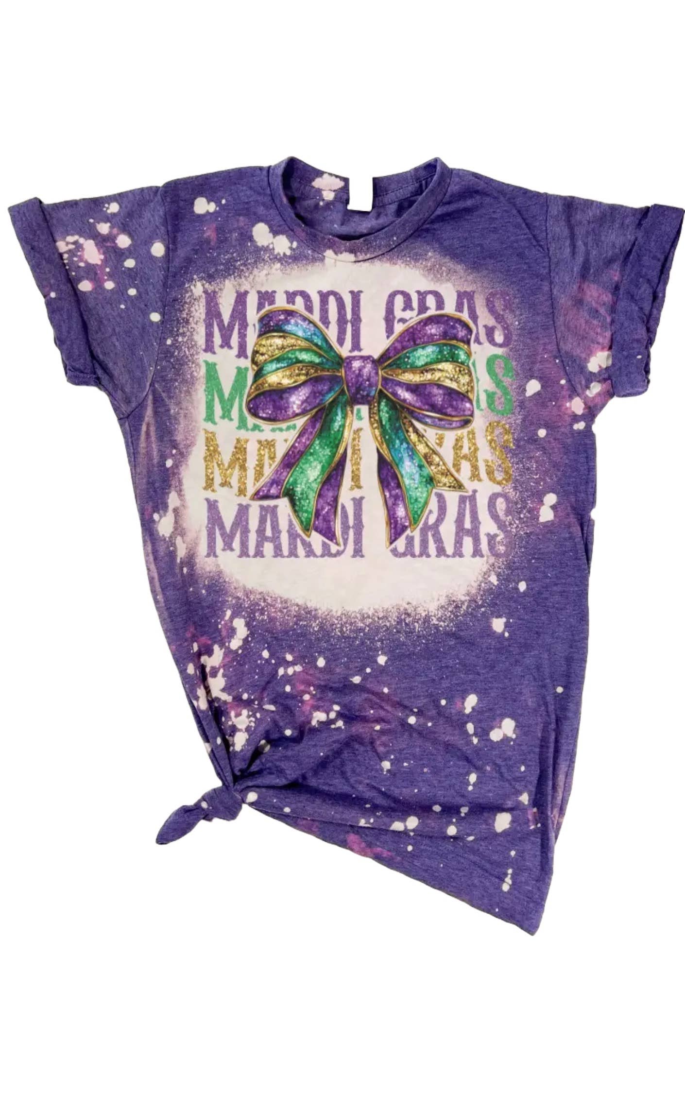 Mardi Gras Bow Vintage Bleached Tee