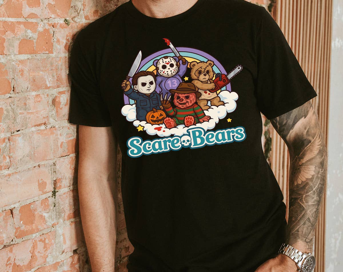 Scare Bears Funny Halloween Horror Movie T-Shirt