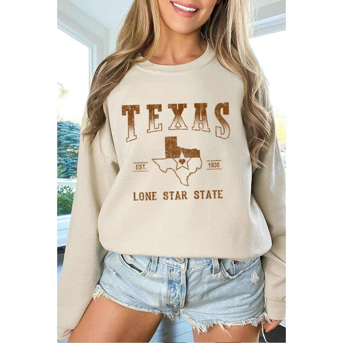 Texas Vintage  Graphic  Sweatshirts
