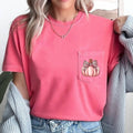 Pumpkin, Leopard Print Bow, Autumn, Halloween, Pocket Tee