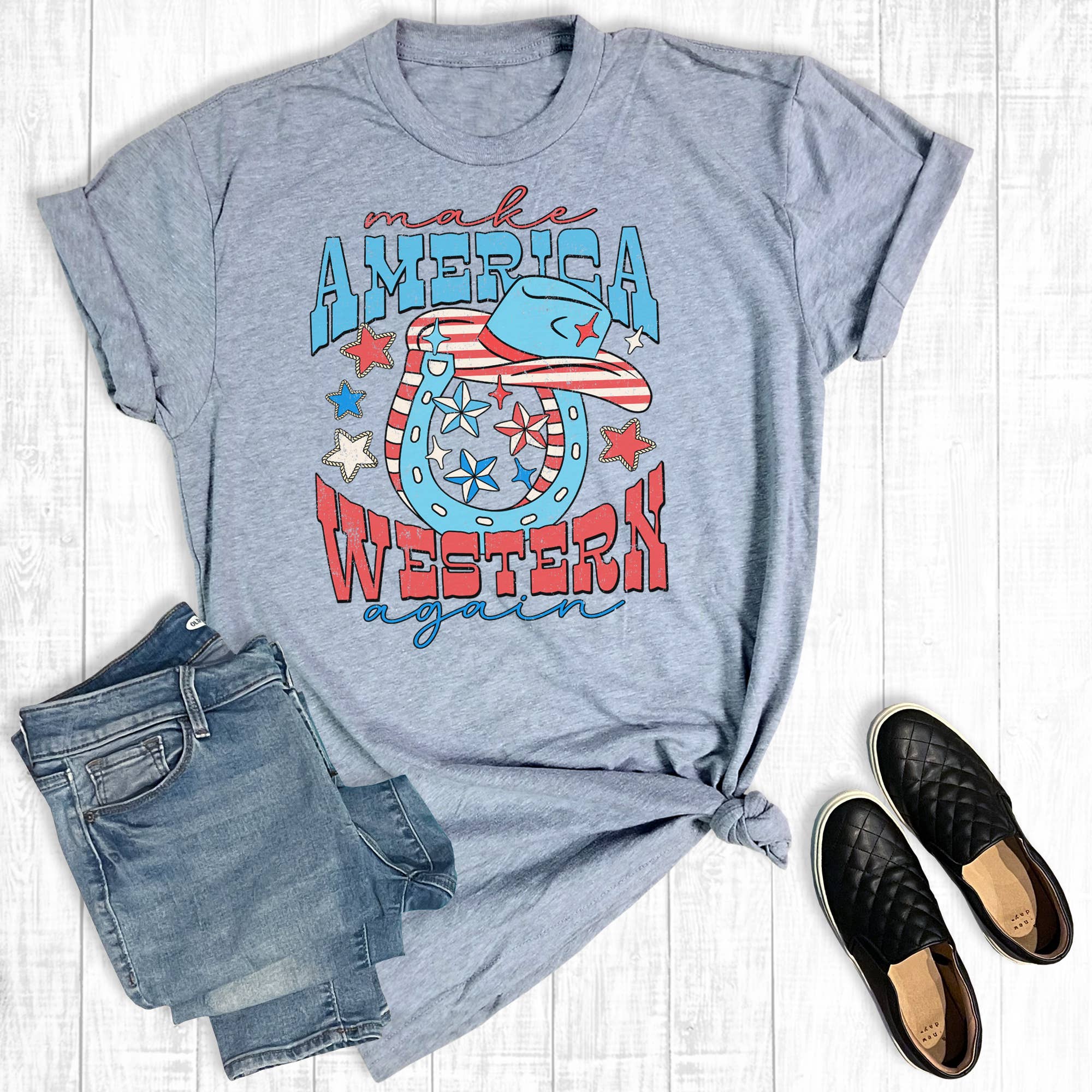 4th of July Make American Western Again Graphic Tee