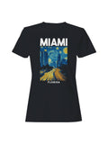 Miami Starry Night Skyline Art Women's T-Shirt
