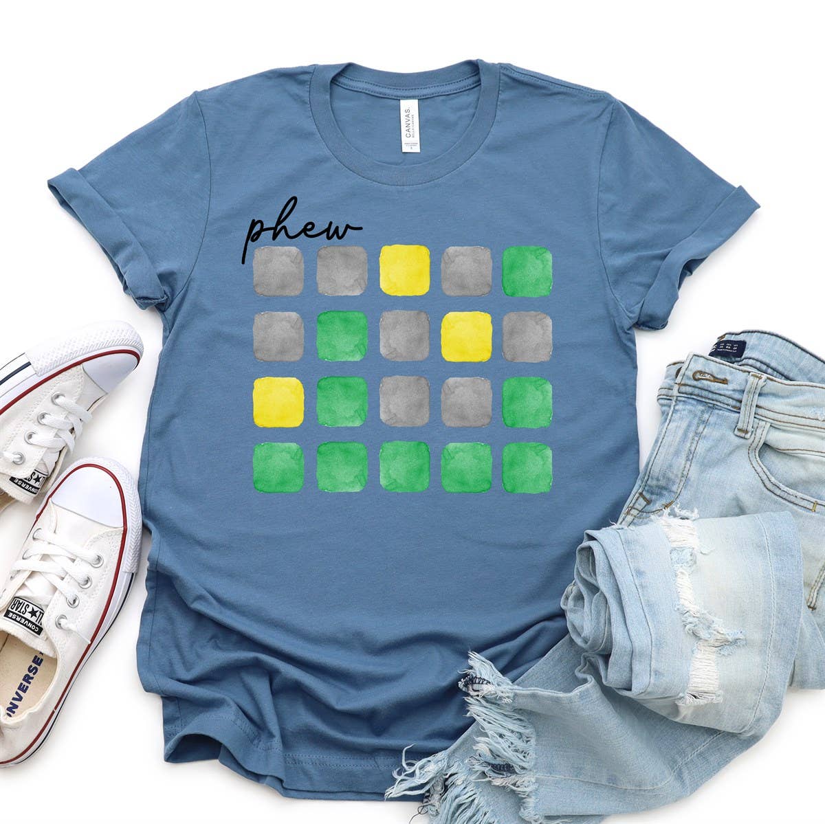 Phew Word Game T-Shirt - Wordle Game Tees