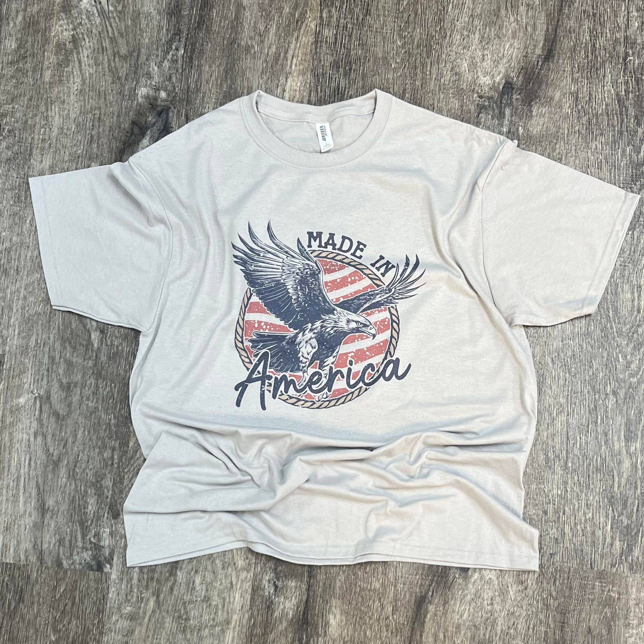 Made in America Eagle On Silver Tee