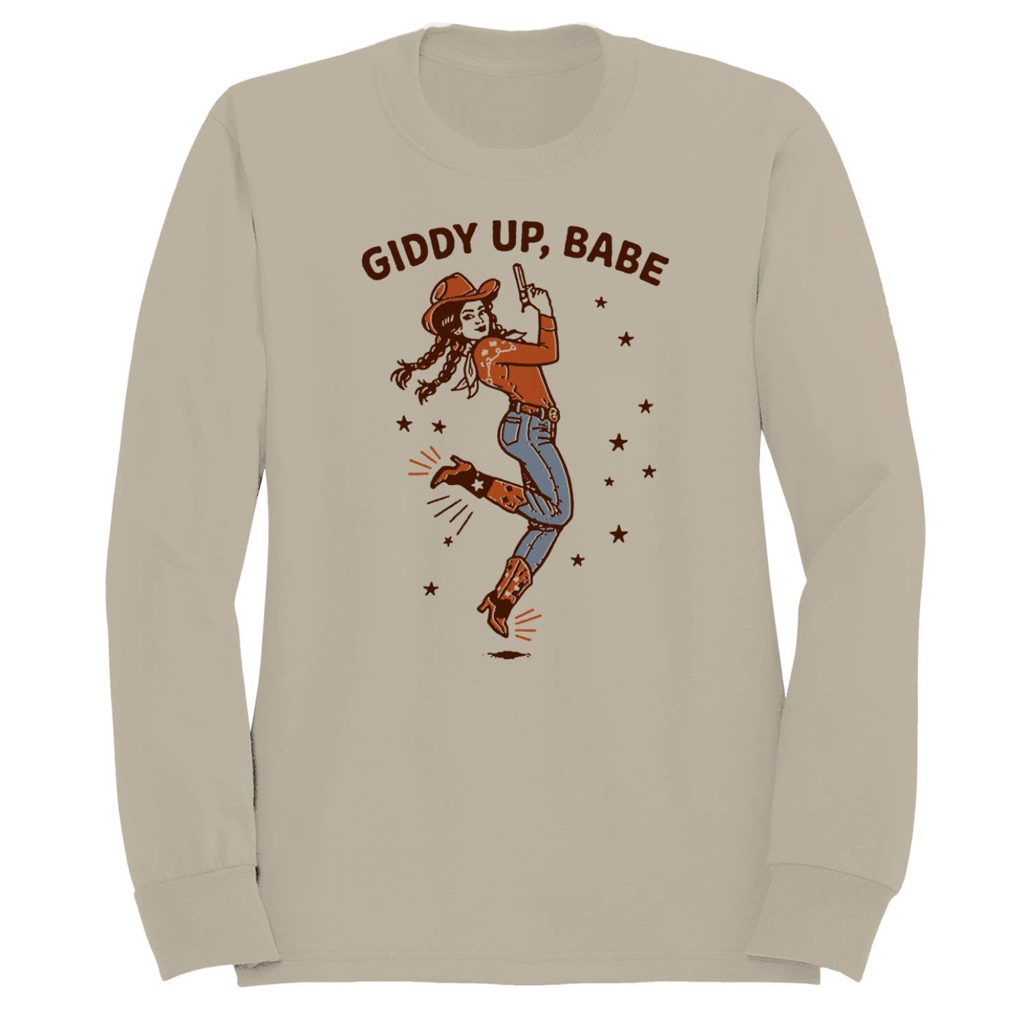 Giddy Up Cowgirl Babe Women's Sweatshirt Sand