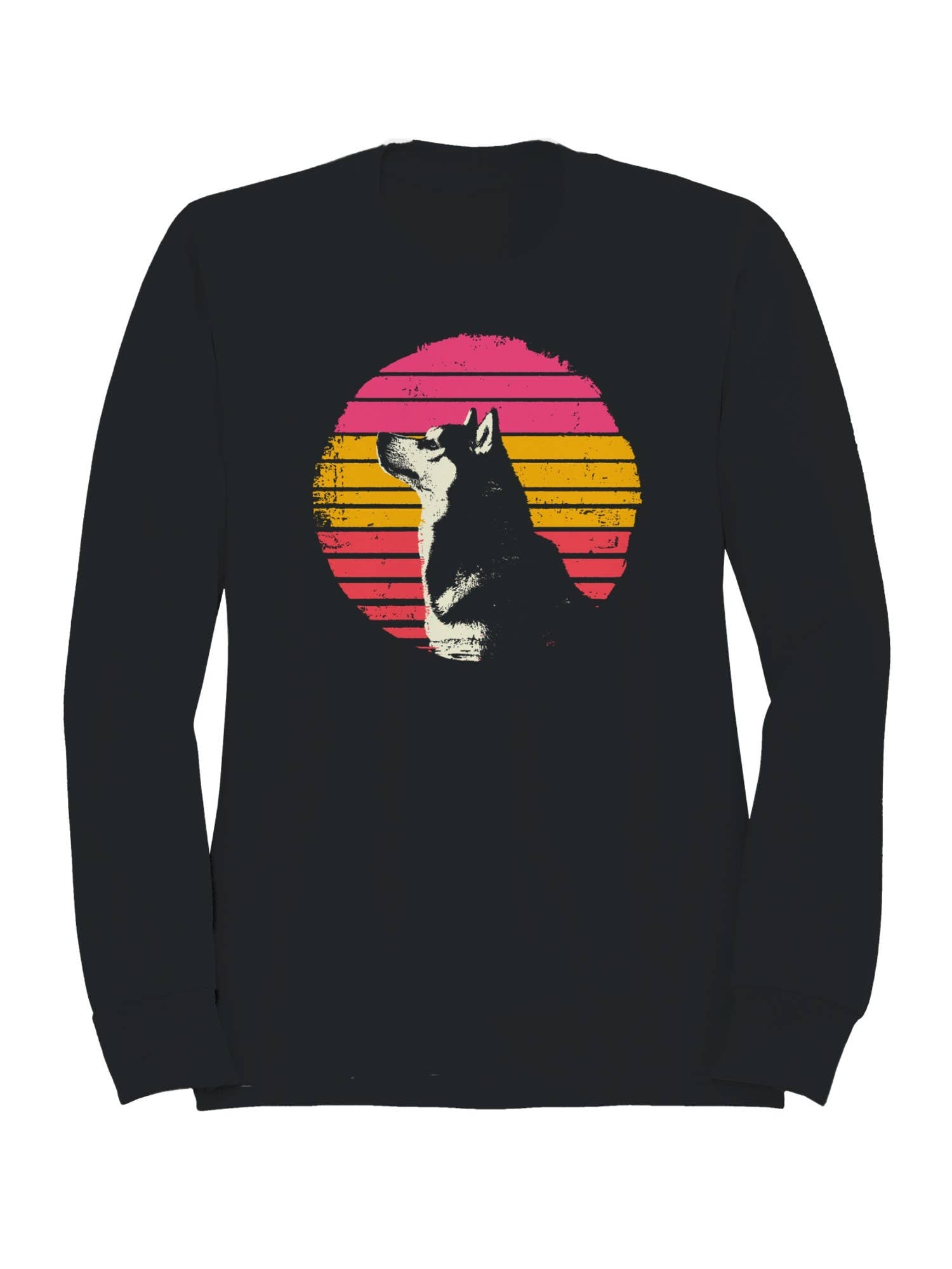 Retro Husky Sunset Vibes Men's Sweatshirt