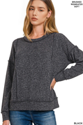 1014 Brushed Hacci Drop Shoulder Sweater SI-27167