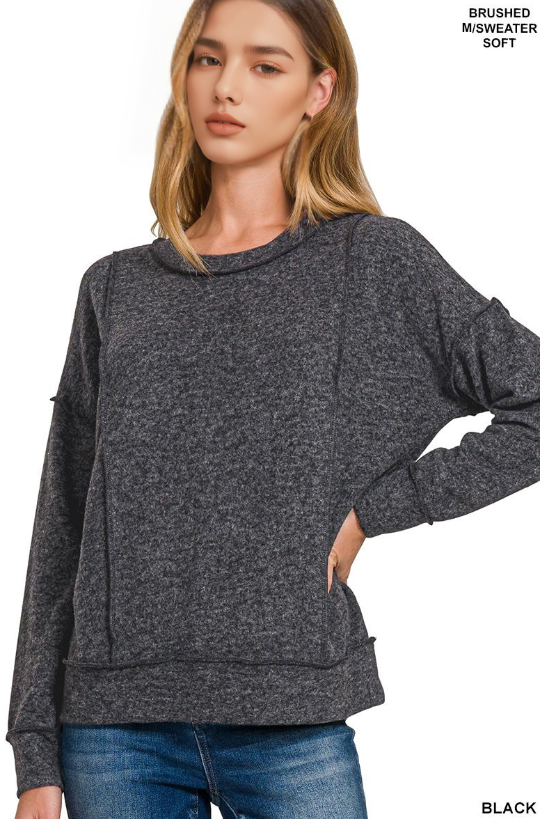 1014 Brushed Hacci Drop Shoulder Sweater SI-27167